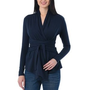 Black Eshakti Ponte Knit Cardigan 3X 24W